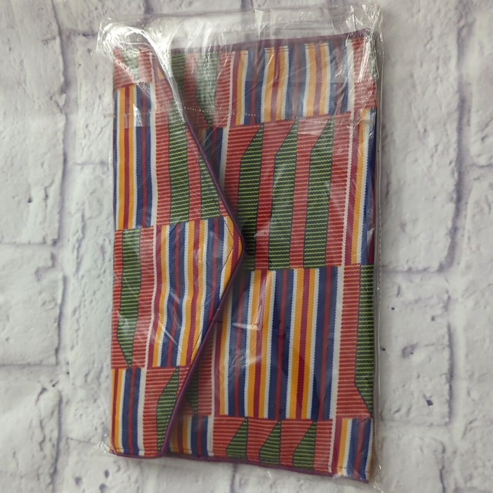 African Print Colorful Striped Clutch With Zipper And Strap